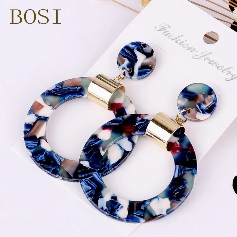 Boucles d'oreilles pendantes en acétate acrylique pour femmes, Boho 2022, Géométrique, Luxe, Géométrique, ChimFace, Accessoires bohèmes, Mode, Grand