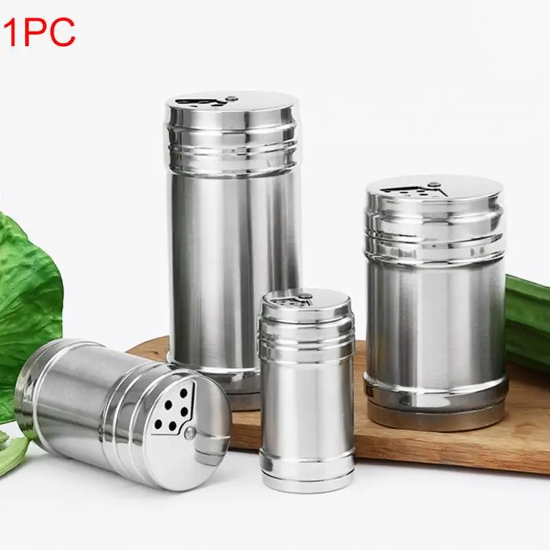 

Seasoning Bottle Stainless Steel Pepper Shaker Salt With Rotating Cover Spice