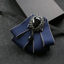 Алмаз для мужчин Лук Свадебный галстук жениха одежда для шафера Корейская версия прилив мужской галстук Британский воротник цветок