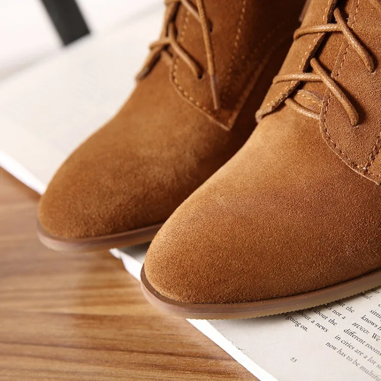 

Coarse Genuine Leather Short Cowhide Autumn Head Woman Martin Women Winter Boots