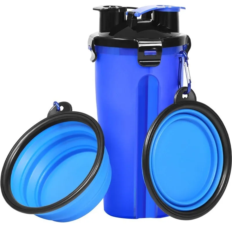 

3 in 1 ABS Pet Folding Feeder Dogs Cats Feeding Water Food Bottle Outdoor Travel Pet Bowls For Pet Dog Cat Puppy Bowl Water