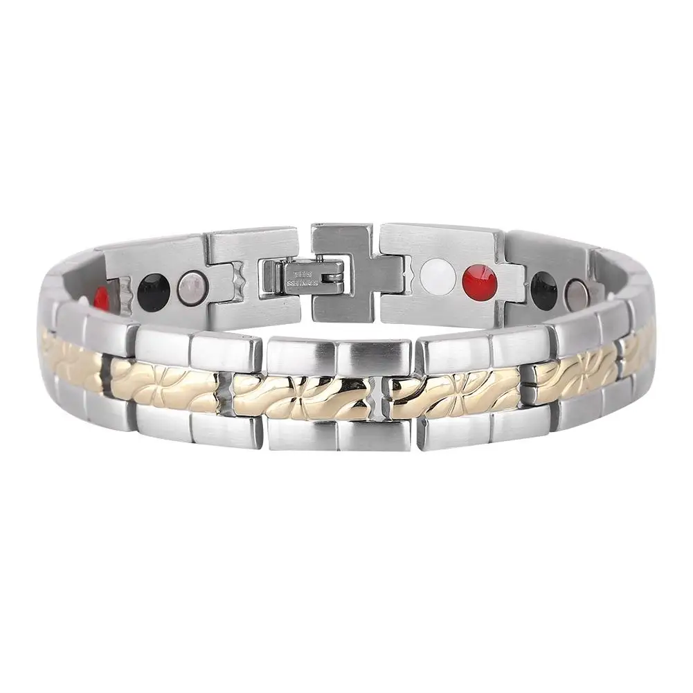 

Titanium Steel Healthy Magnetic Therapy Bracelet Health Care anti-fatigue Lose Weight Bracelet for Men Bangles Lovers Gifts