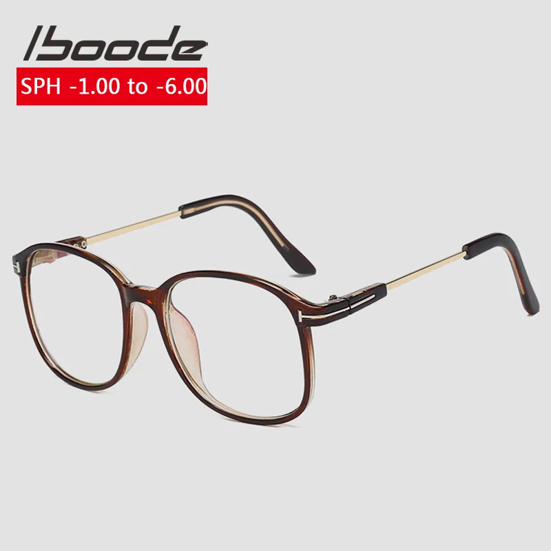 Iboode диоптрические-1,0 до-6,0 очки для близорукости ретро унисекс готовые очки для близорукости мужские и женские винтажные круглые короткие очки для коррекции зрения