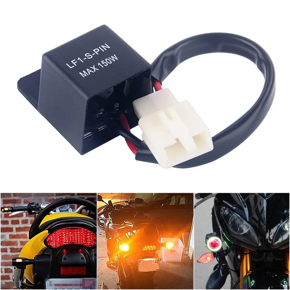 

Universal Motorcycle Switch Motorcycles Waterproof 2 PIN Turn Light LED Lamp Flasher Relay Turn Signal Rate Control Blinkrelais