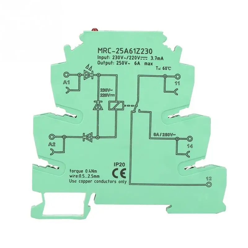 

MRC-25A61Z230 PLC Electromagnetic Contact Interface Relay Module Input 230VAC/220VDC 1NO 1 NC functional