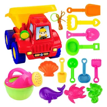 

14PCS Beach Toy Set ABS Environmental Plastic Model Hourglass Sand Dredging Shovel Bucket Tool Sand Water Beach Toy