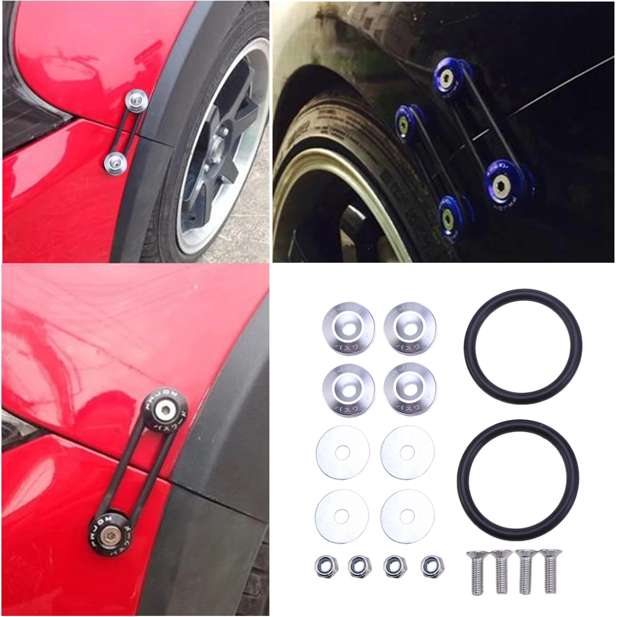

1 Set Fastener Fixed Button Kit For Car Vehicles Aluminium Alloy Front Rear Bumper Trunk Fender For Auto Car Vehicle