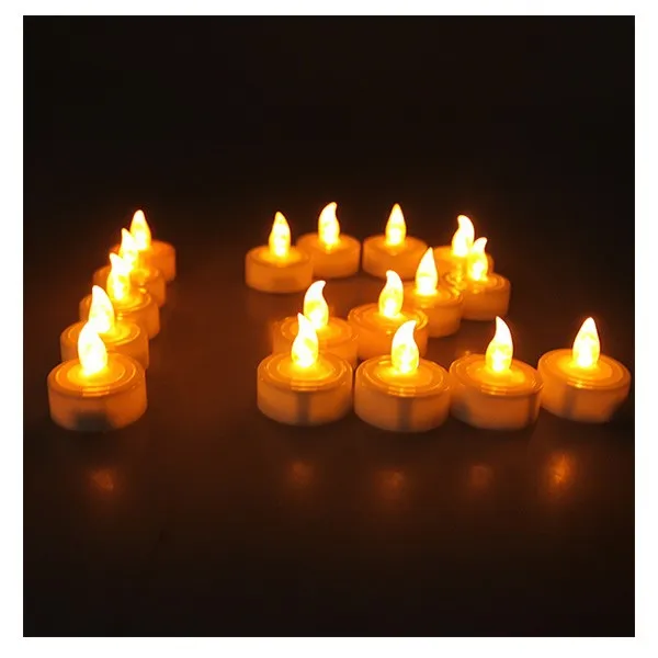 100 шт./лот беспламенная свеча светодиодный долгий срок службы Праздничная Свадебная вечеринка батарея работает Янтарный светодиодный короткие свечи