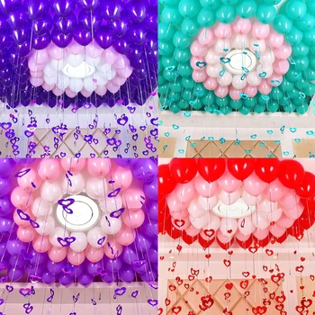 

Laser Sequin Double Love Heart Shape Wedding Room Decor Marriage Room Backdrop Wedding Scene Layout 100 Pcs Balloons Pendants