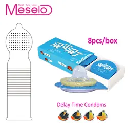 Meselo 8 шт./кор. частицы тонкие презервативы G-spots смазки презерватив для мужчин секс-игрушки для пар контрацепции интимные товары