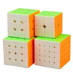 4 шт./компл. Скорость для Magic Cube Головоломка Куб Neo Cubo Магическая наклейка для взрослых детей Образование игрушка размер 2x2 + 3x3 + 4x4 + 5x5