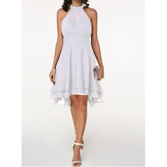 

Summer Women A-Line Dress Fashion Sleeveless Halter Swing Dress Casual Elegant Knee-Length Party Dress