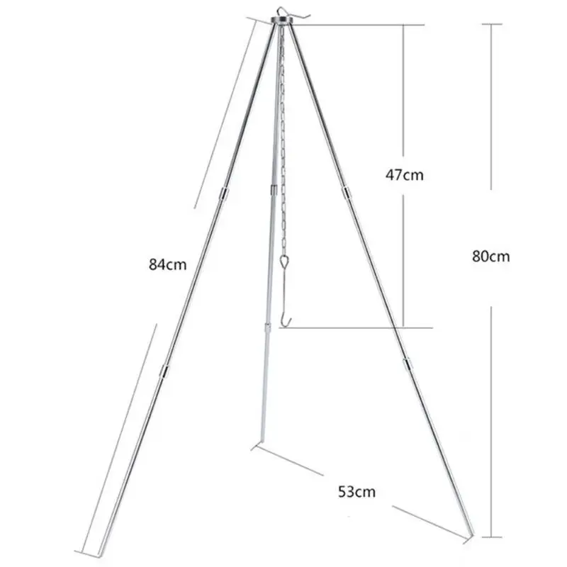 Портативный подвесной горшок Lampstand лагерь кухонный инструмент штатив кронштейн уличный алюминиевый сплав Пикник Сделать огонь Костер