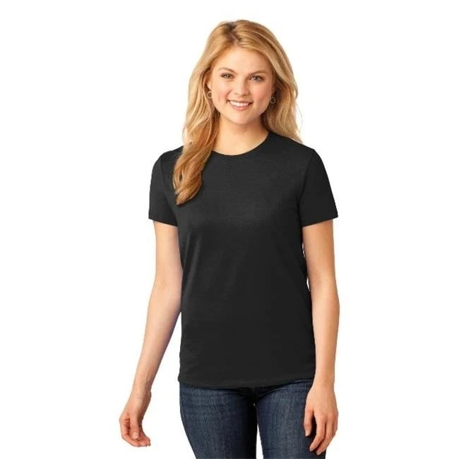 Port & Co LPC54 Женская Базовая хлопковая Футболка Jet Black Large| |