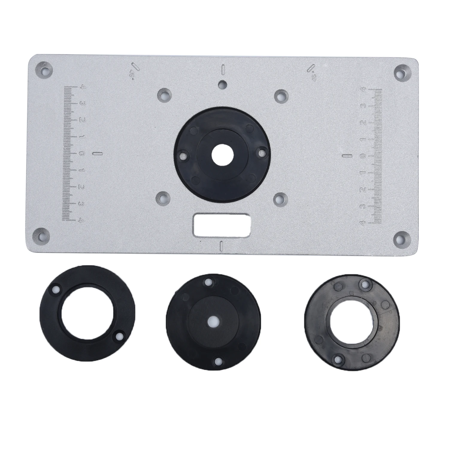 

Aluminum Router Table Insert Plate W/ Ring Set For DIY Woodworking Work Bench