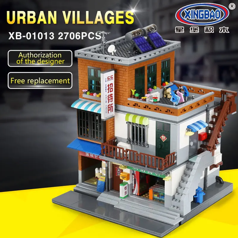 

XINGBAO 01013 2706 pcs Genuine Creative MOC City Series The Urban Village Set Building Blocks Bricks Educational Toys Model Gift