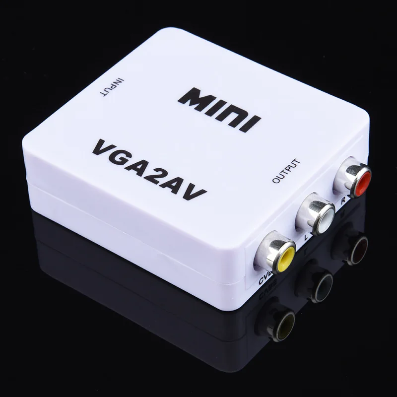 CLAITE 1080 P Мини Графический видеоадаптер для видеосигнала конвертер RCA VGA2AV/адаптер CVBS для ПК к HD ТВ конвертер SXGA видео кабель