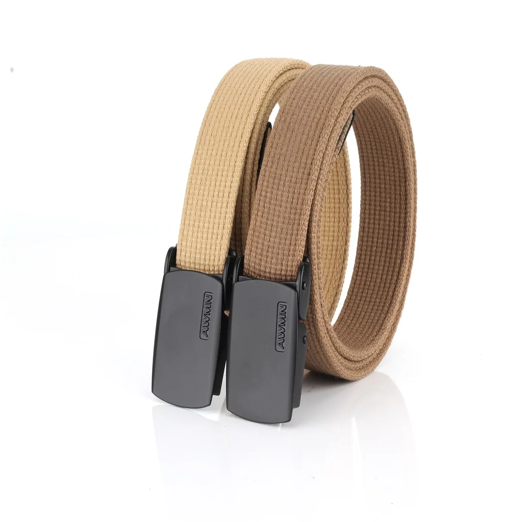 Canvas Cotton Belts For Men Women Automatic Metal Buckle Outdoor Jeans