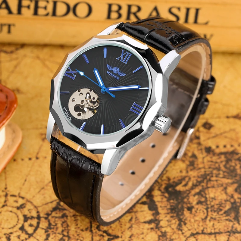 WINNER автоматические механические часы мужские модные спортивные Montre Homme Erkek Kol Saati