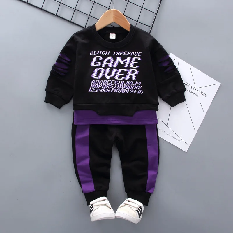 

2019 New Spring Baby Girls Boys Clothing Infant Casual Sport T Shirt Pants 2Pcs/Sets Kids Child Clothes Suits Cotton Tracksuits