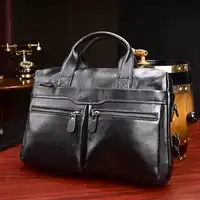 New Luxury Cow Genuine Leather Business Men's Briefcase Male Briefcase Shoulder Bag Men's Messenger Bag Tote Computer Handbag