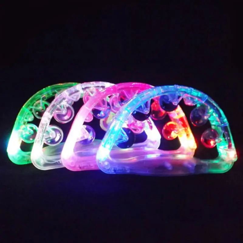 

Built-in 4 Led lights Party Flashing Rattle Bar Bell Flashing Tambourine Toy Hand Rattle Eco Friendly Kids Luminous Children #15