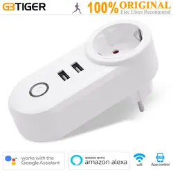 GBtiger WiFi Smart Plug USB порт пульт дистанционного управления розетка работа для Amazon Alexa/Google Home App управление выход/время/Обратный отсчет