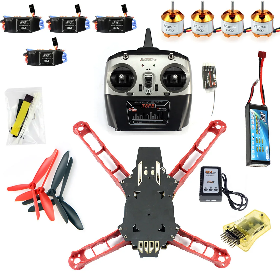 

CC3D Controller Version Q330 Frame RadioLink T6EHP-E Transmitter Motor ESC for DIY RC Drone Racer Aircraft F11797-K