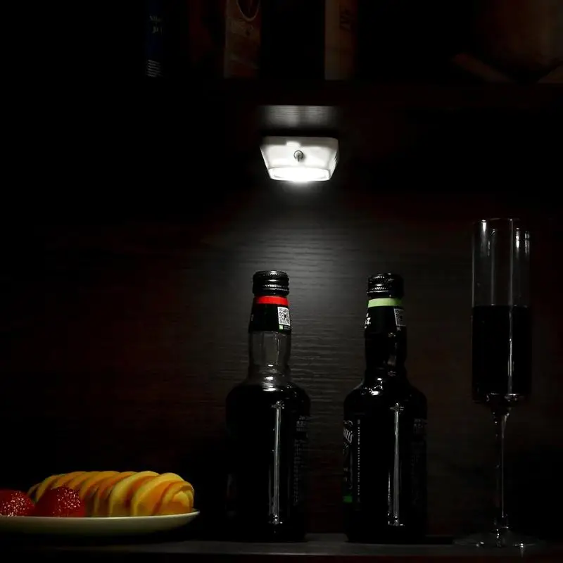 Холодный белый Светодиодный нажимной светильник Push лампы ночной Светильник для создания уютной атмосферы Кухня Ванная комната дома стены