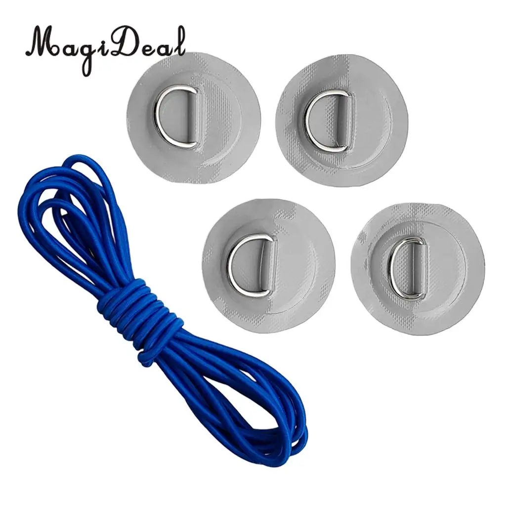NO Glue D Ring Patch for PVC Inflatable Boat SUP Kayak W Stainless Steel D Ring