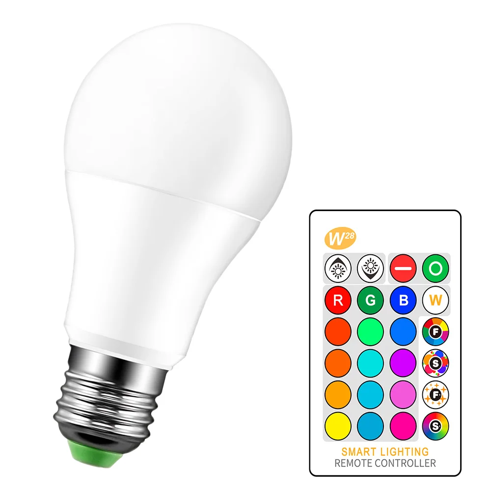

10W 15W E27 LED RGB Bulb Lamp AC85-265V LED Home Decoration Interior Spot Light Home LED Lighting Lampada+IR Remote Control