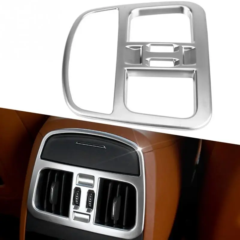 

Silver Chrome Car Interior Chromium Electroplating Rear Air Outlet Vent Frame Trim Cover for Maserati Levante 2017-2018