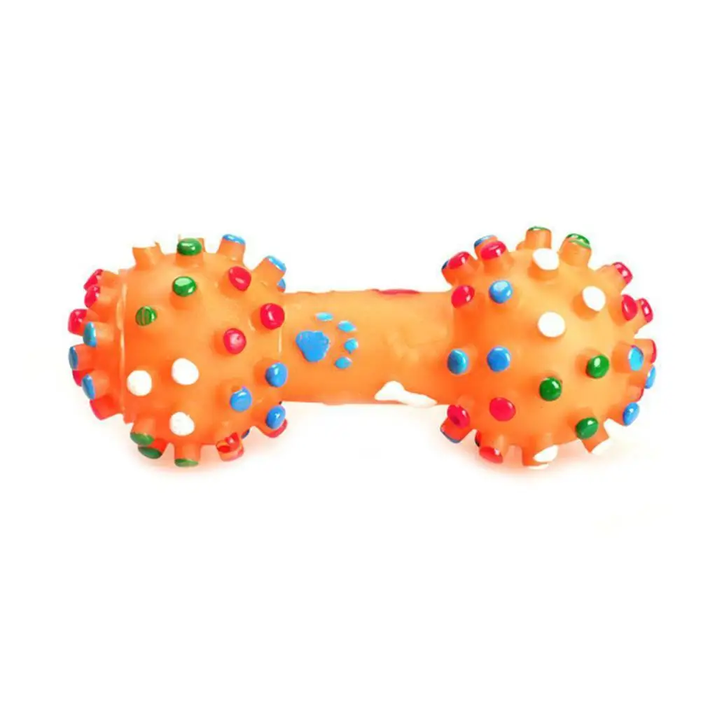 AsyPets 1Pc Pet Dog Chew Toy Soft Bone Shaped Squeaky Toy with Colorful