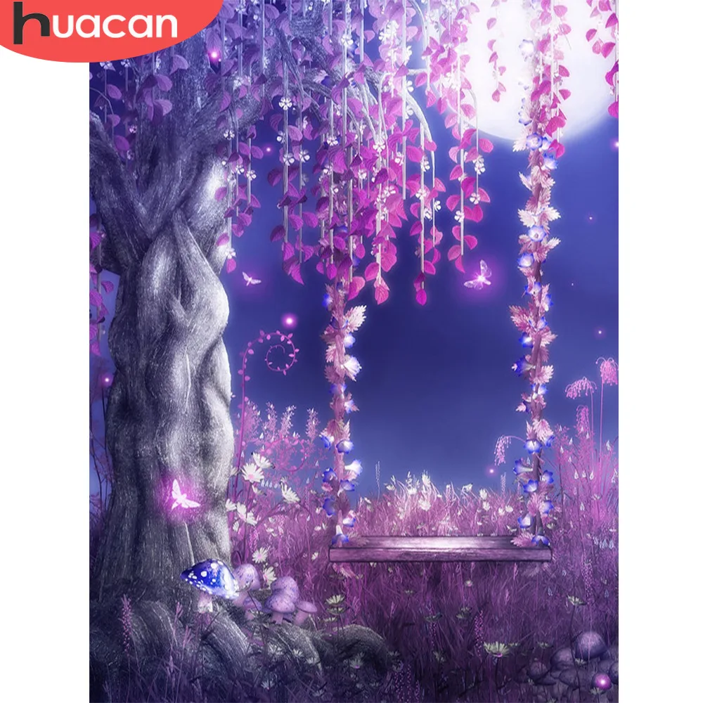 

HUACAN Diamond Embroidery Landscape Pictures With Rhinestones Diamond Painting Square Stones Cross Stitch Rhinestone Diamond Art