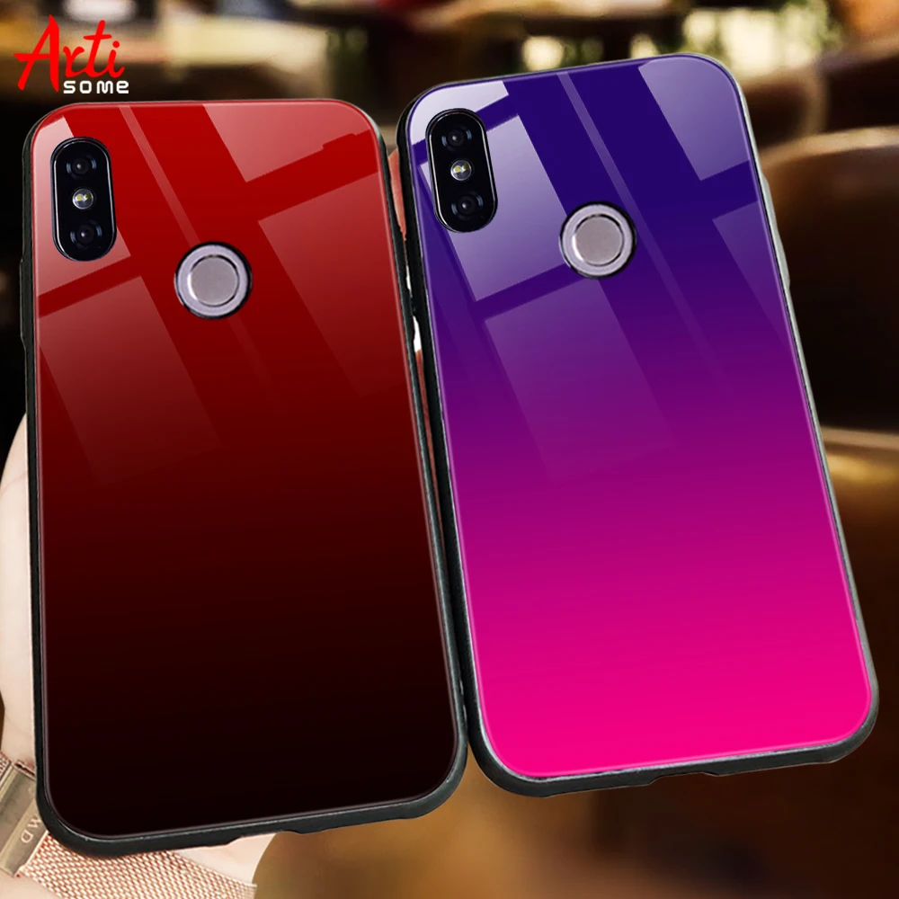 Чехол для Xiaomi Redmi Note 6 5 Pro роскошный градиентный чехол из закаленного стекла Pocophone