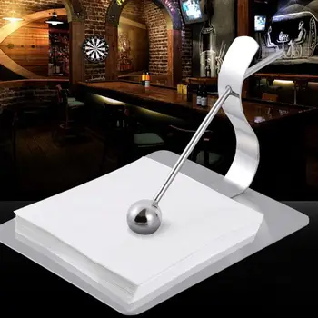 

High Quality Square Stainless Steel Tissue Press Holder for Rooms KTV Table Supplies Home Tissue Paper Napkin Holders