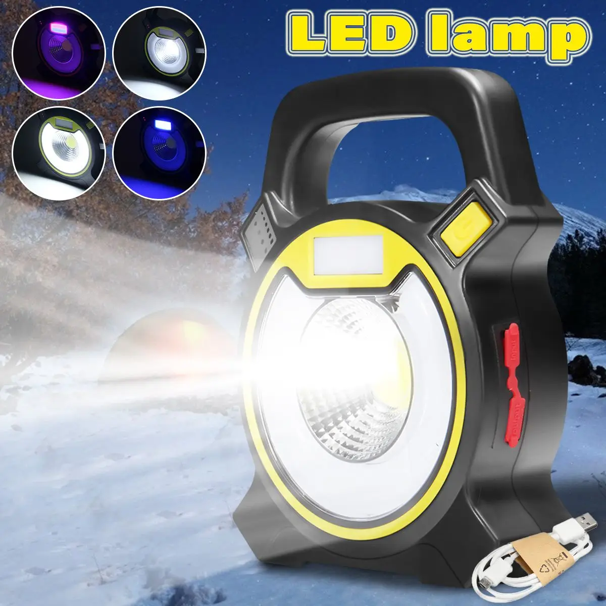 

4 modes Handheld Portable Lantern Tent Light USB Rechargeable 2400 Lumens 30W COB LED Flashlight Emergency Work inspection lamp