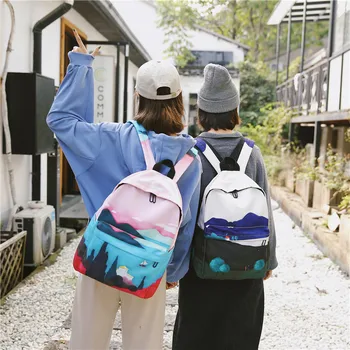 

2019 Female High Quality Canvas Travel Backpack Women Mochila Feminina Sac A Dos Back Pack School Bags For Teenage Girl Rucksack