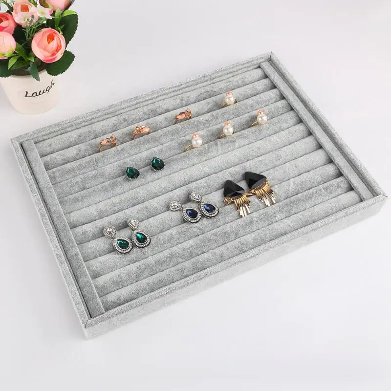 5 Style Jewelry Box Storage Gray Earring Ring Bracelet Necklace Brooch Trinket Box Casket Jewelry Organizer Display Case