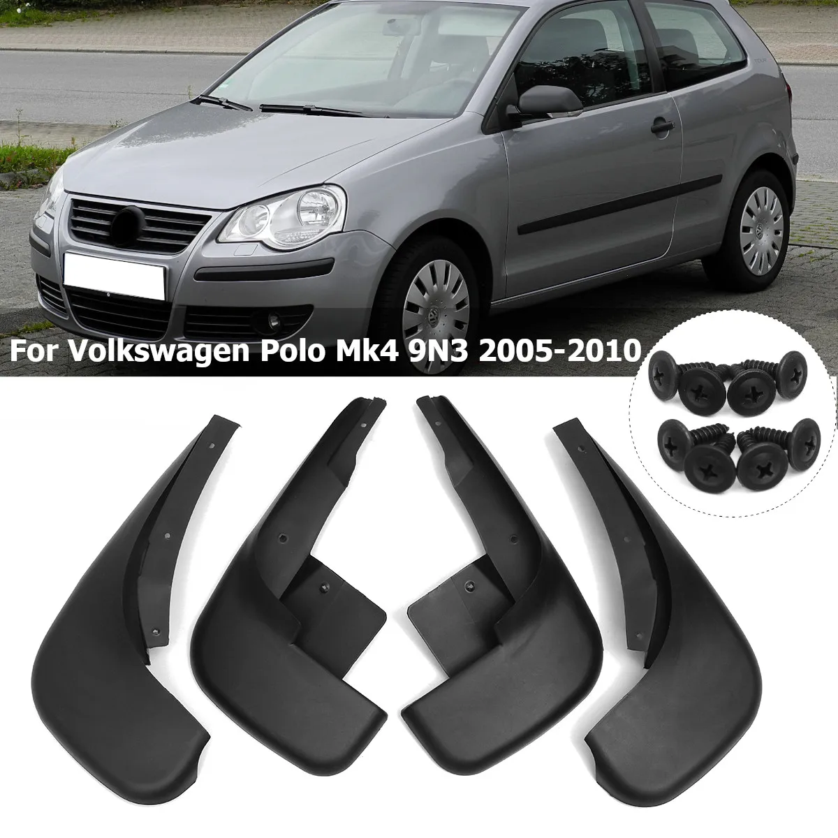 Брызговики для VW Polo Mk4 9N3 2005 2009 передние и задние брызговики|Грязезащита| |
