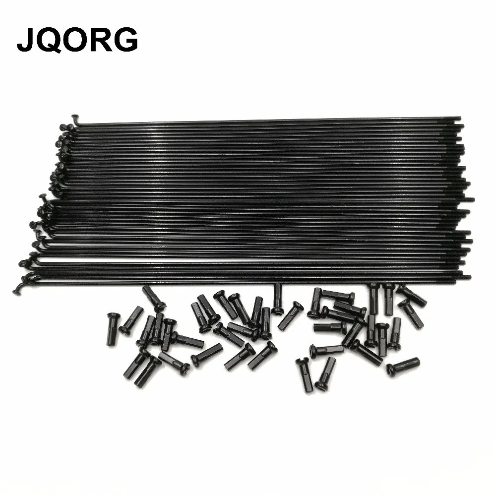 

32 Pieces A Lot Bicycle Spokes Black Color Material 45# Steel Diameter 2.0mm J-bend Bike Spokes Match With Black Color Nipples
