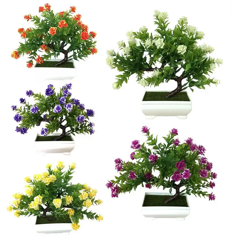 

Simulation Rose Plant Multi-Fork Rose Potted Indoor Desktop Decoration Simulation Bonsai Craft Green Plant Decoration