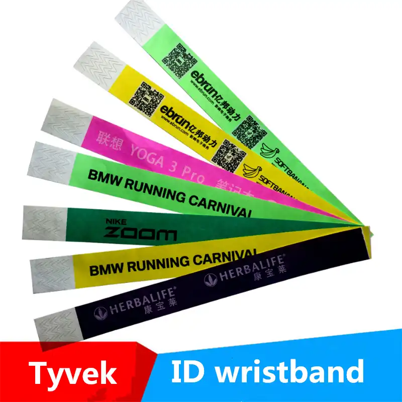 100pcs Custom Logo Tyvek Wristband For Events Party Printing 100pcs Custom Logo Tyvek Wristband For