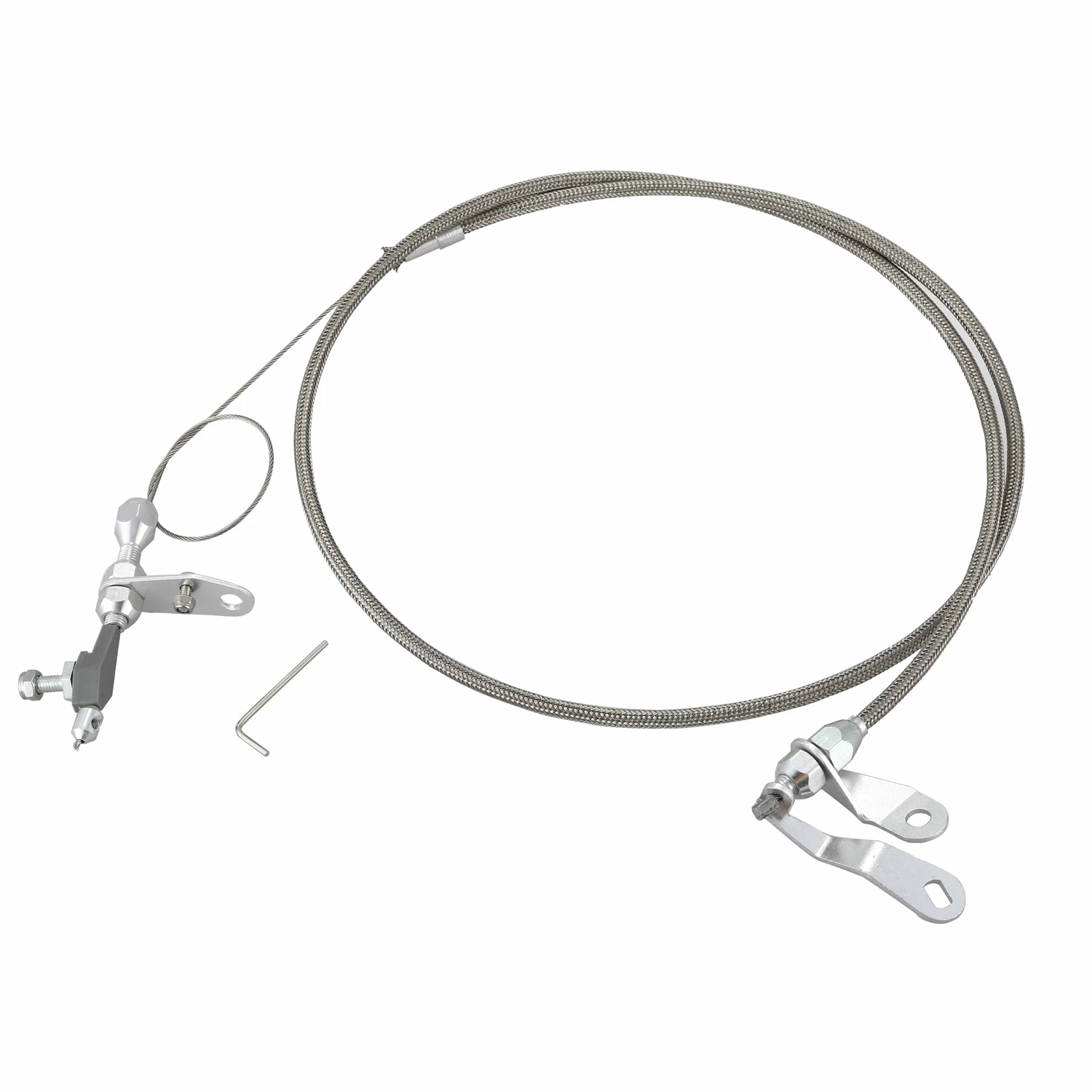 Fit Ford C4 C4 Transmission Kickdown Cable Kit Braided Stainless Steel 11E