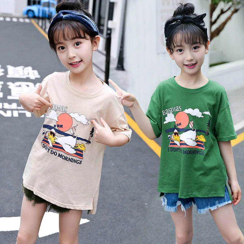 

Children's clothing cartoon printed cotton girls T-shirt 2019 summer new fashion short-sleeved round neck baby clothes