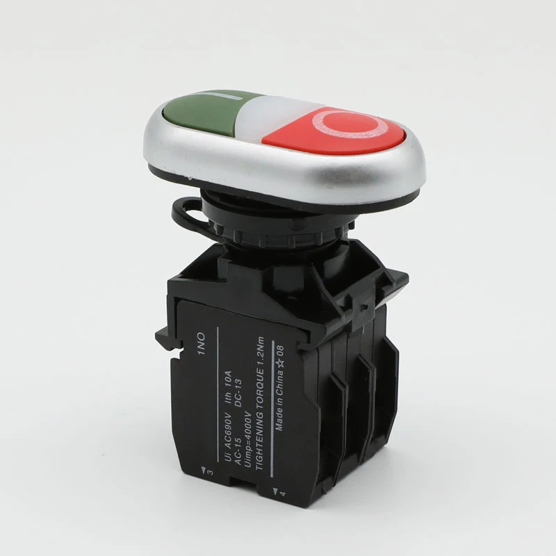 Double Bond Button Switch 22mm LA42 Start Stop Red Green Lamp / No Lamp 1NC 1NO or 2NO