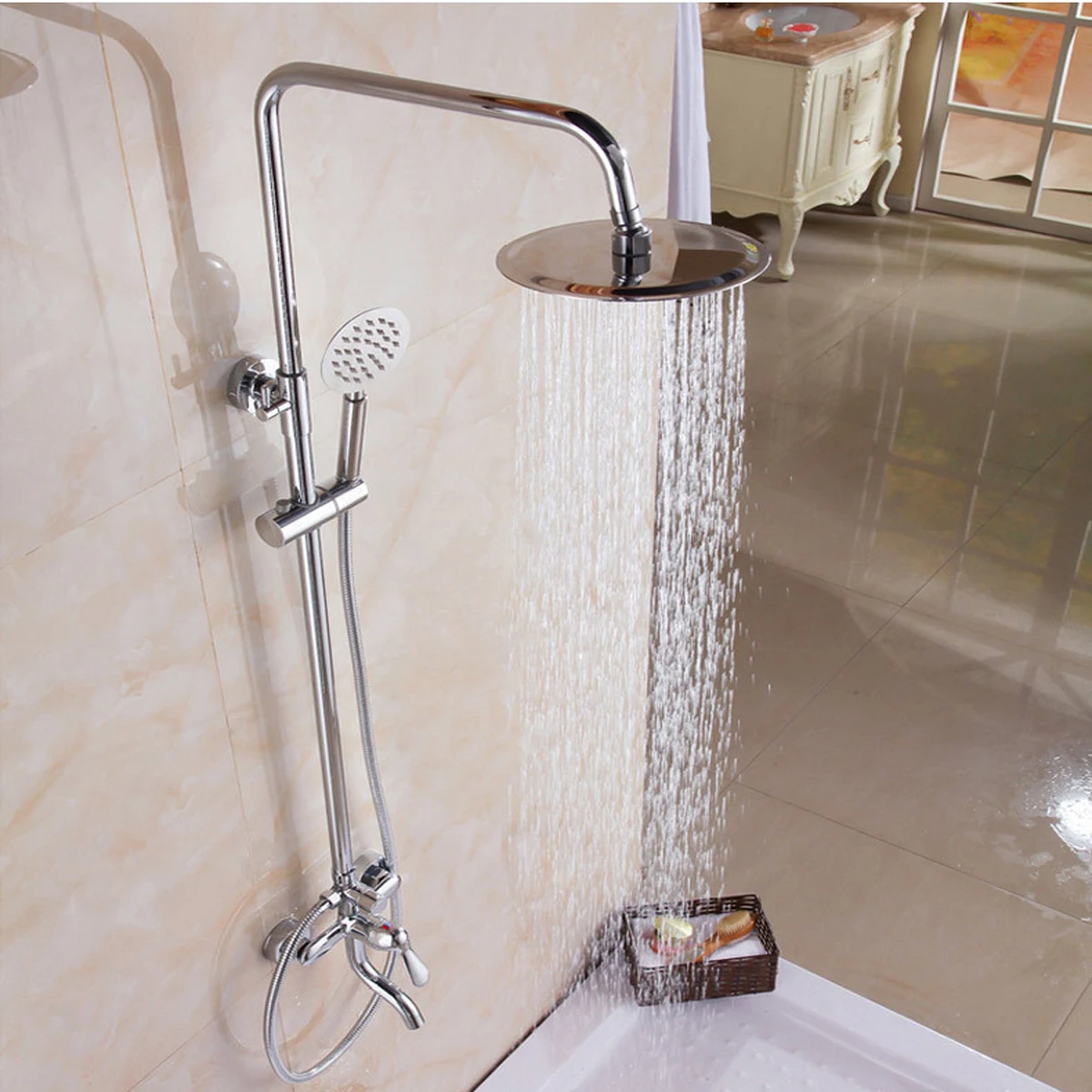 Buy 8'' Chrome Brass Polished Rainfall Shower Head