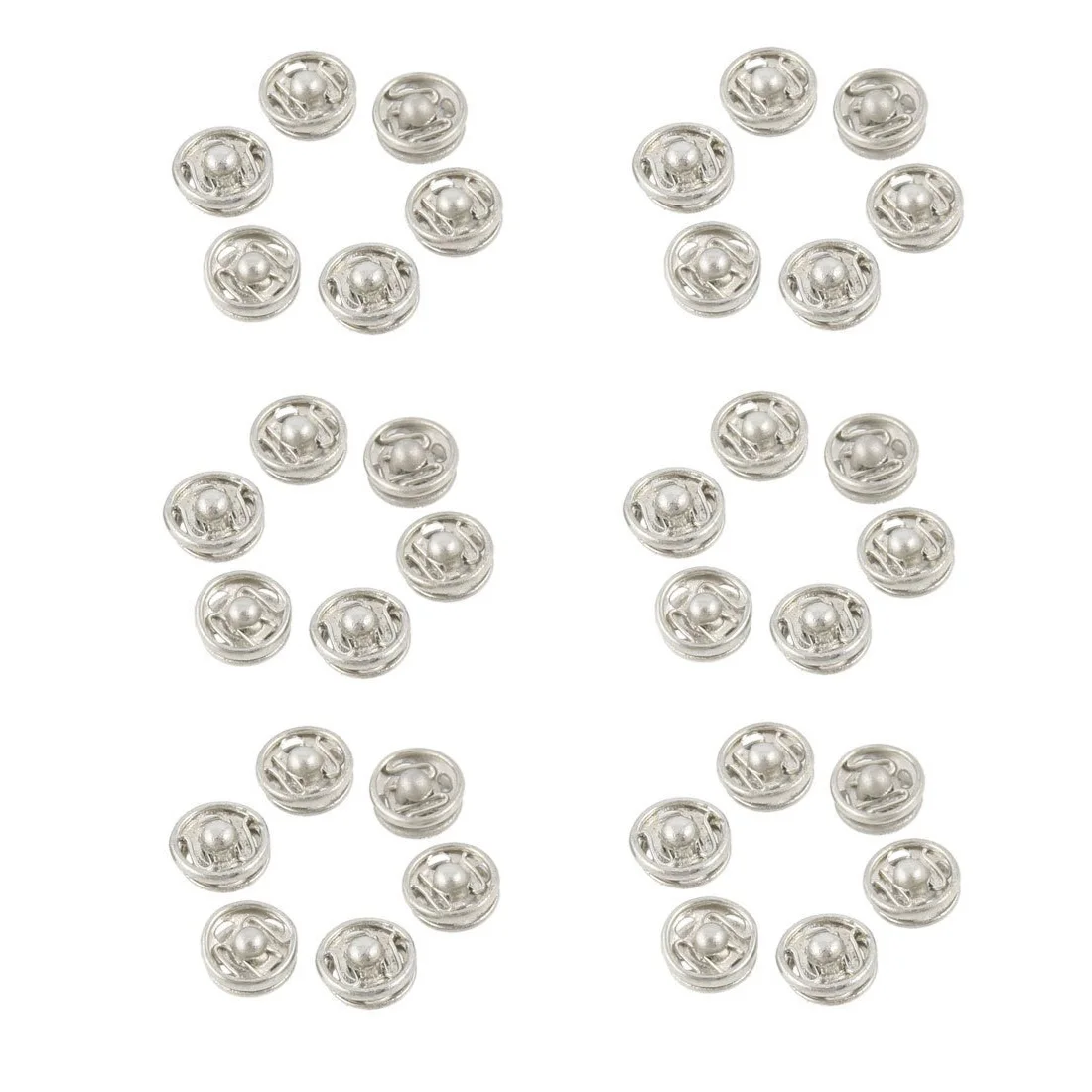 

Clothes Sewing 7.5mm Press Studs Buttons Fastener Silver Tone 36 Pcs
