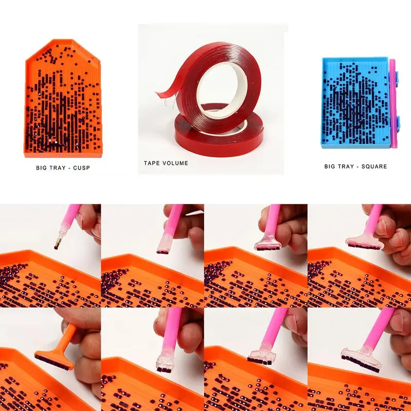 

Diamond Painting Supplies Diamond Picker Pen Rhinestone Storage Tray DIY Correction Pen Dotting Pencils Diamond Painting Tools