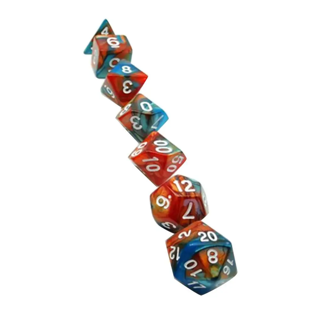 

Acrylic Polyhedral Dice Table Board Games of Dices (7Pcs) Dice Set